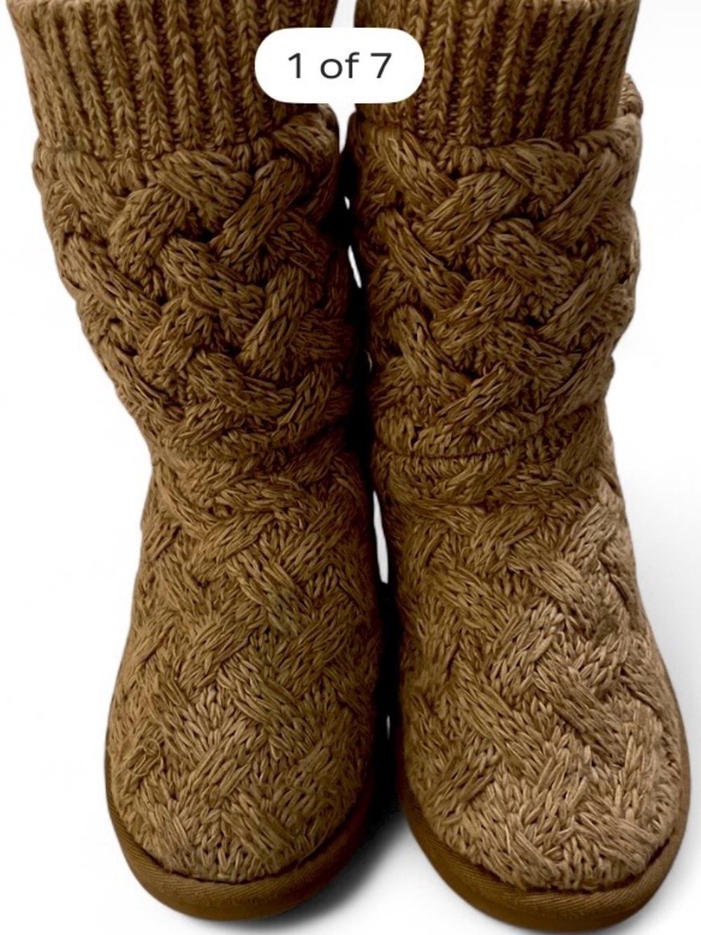 UGG Women's Knit Lace-Up Booties in Tan